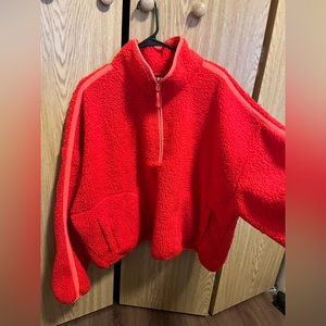 Cropped Sherpa 1/4 zip pullover